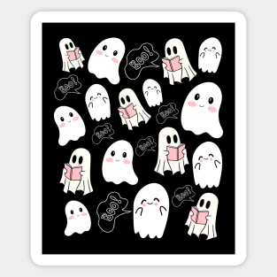 Cute Ghost Pattern for Reading Lover Magnet